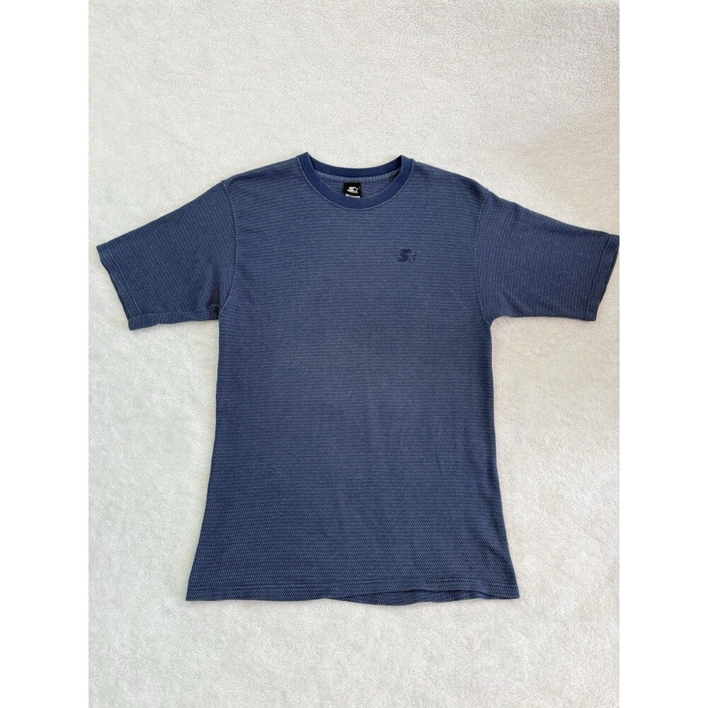 Vintage 90s Starter Brand Logo Sports Blue Baggy T-Shirt Mens XL Made In USA
